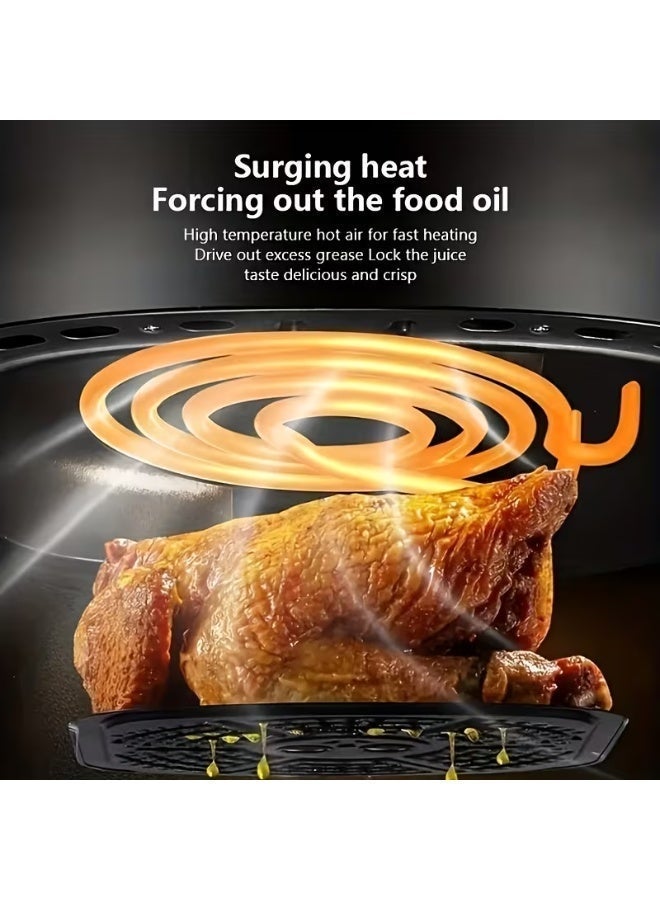 6L Digital Multi-Functional Air Fryer Pot - 1500W Oil-Free Healthy Cooker with Sensor Touch Control Panel, LED Display & 360° Hot Air Circulation, Non-Stick Basket for Baking, Roasting & Grilling (Black) - Image 4